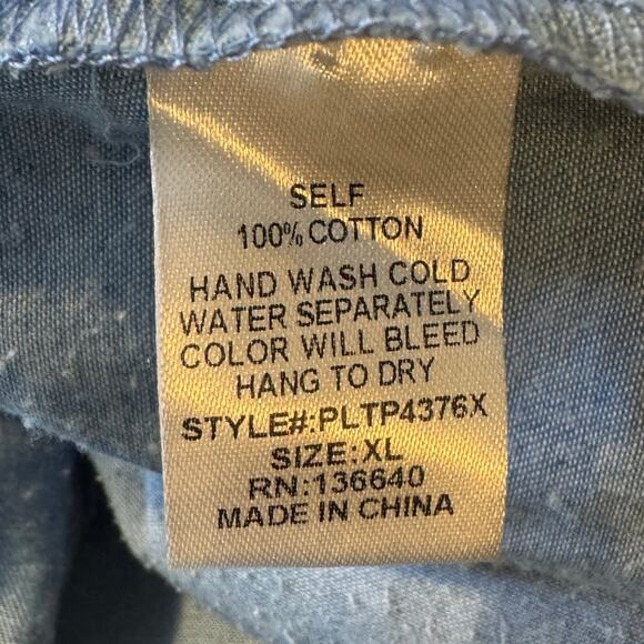 L’atiste By Amy Size XL Mia Chambray Wide Leg Smocked Waist Pants - Picture 9 of 9